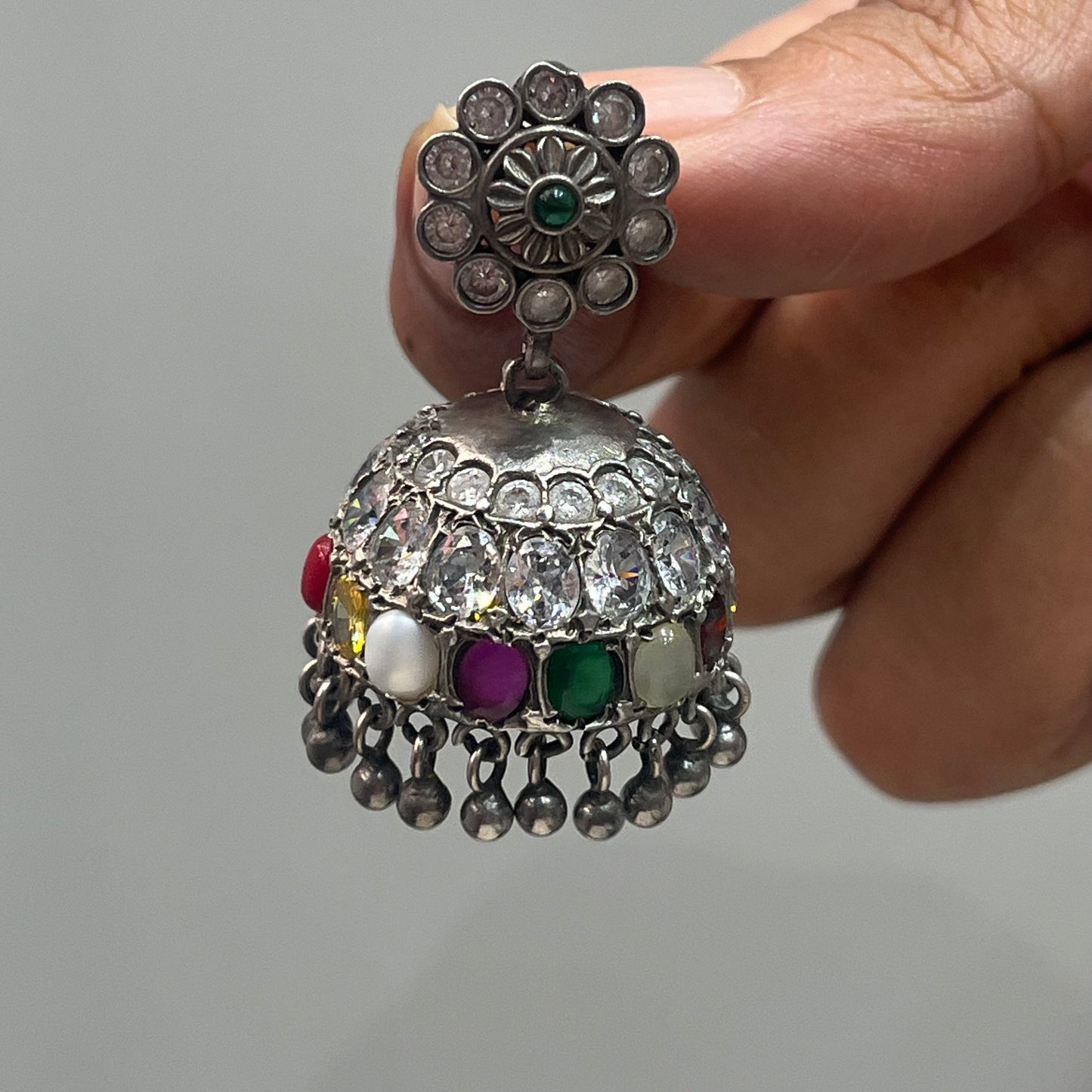 Navratan Jhumka Earrings