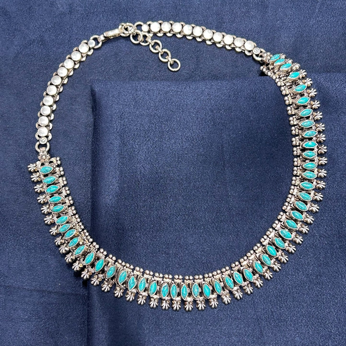 Intricate Turquoise Oxidised Necklace