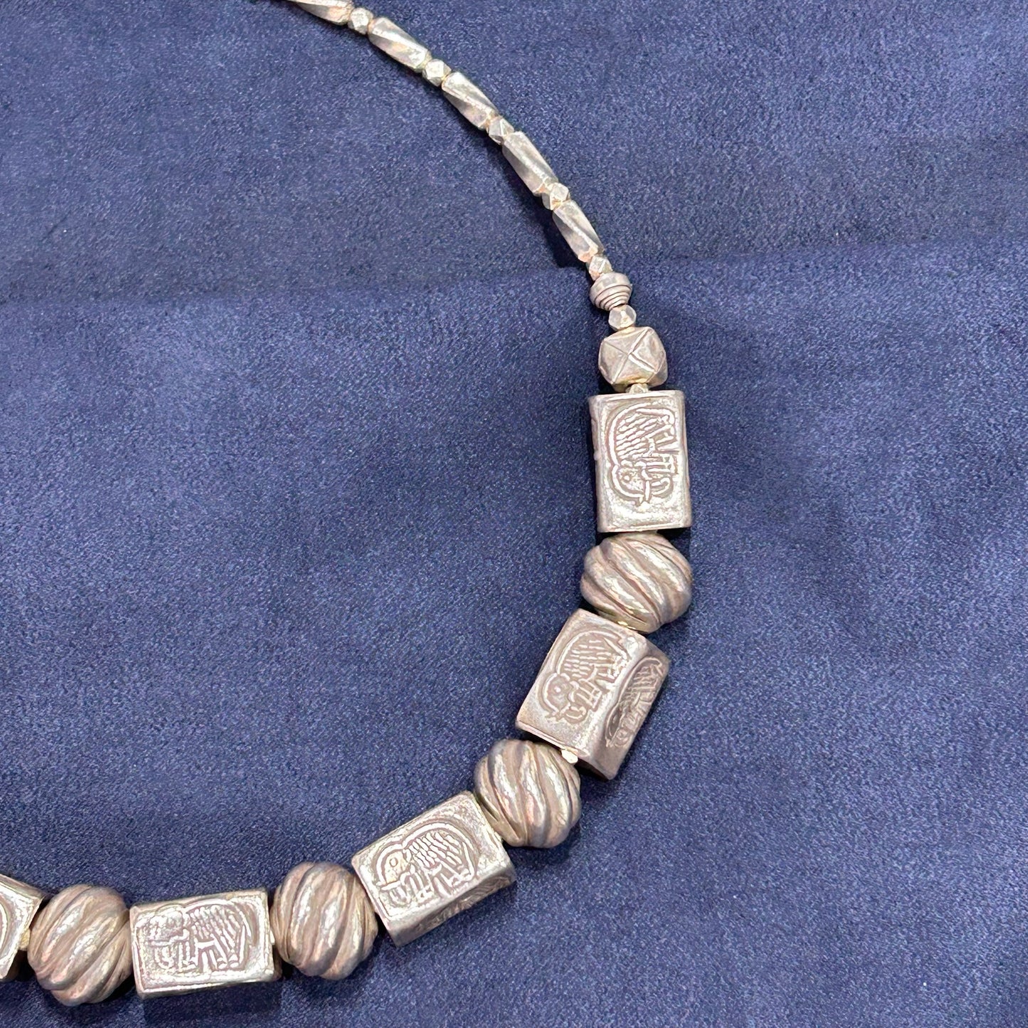 Elephant Engraved Necklace Oxidised