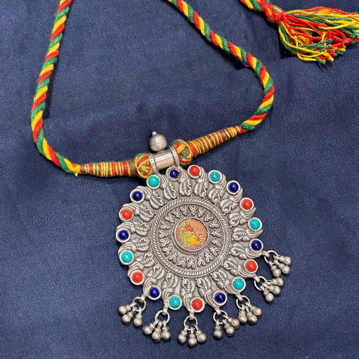 Ganesh Pendant Oxidised Necklace