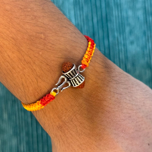 Shiv Trishul and Damru Red Moli Rakhi