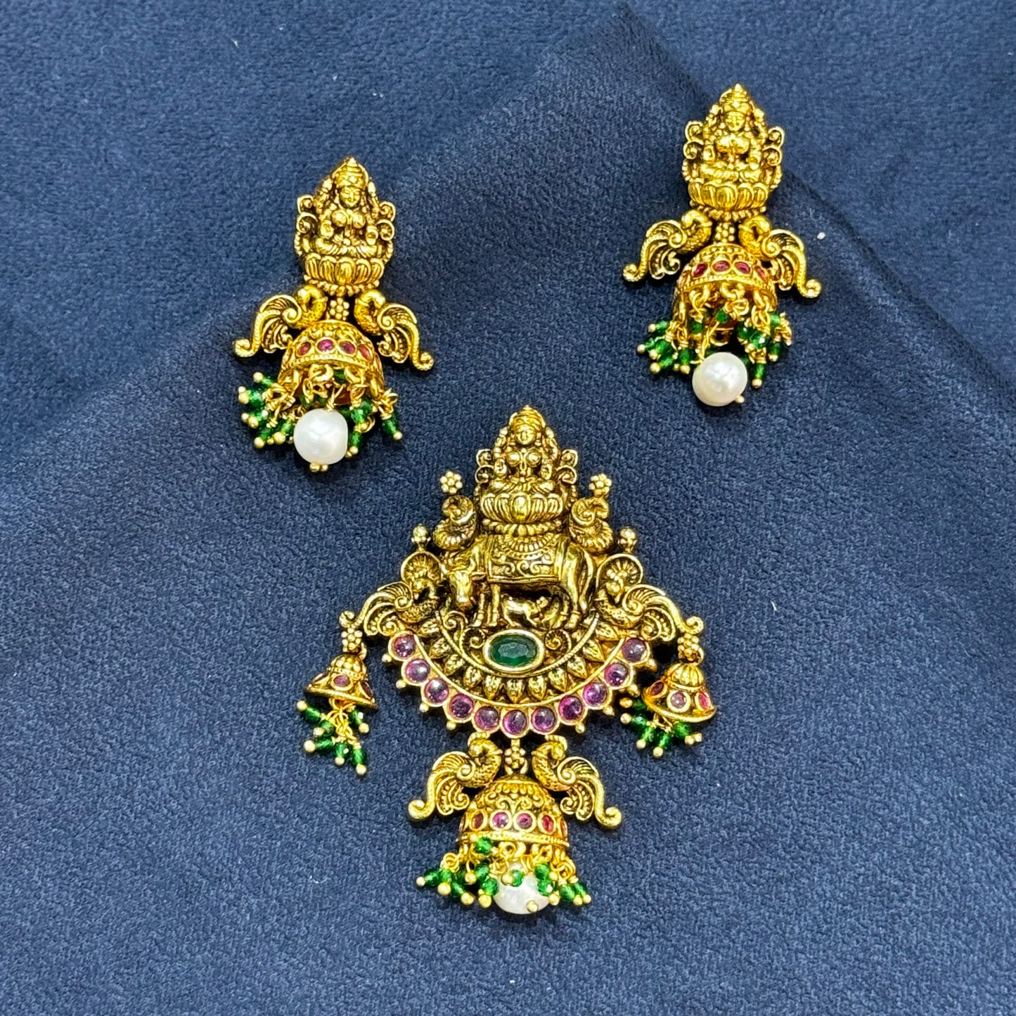 Multicolor Temple Pendant Set