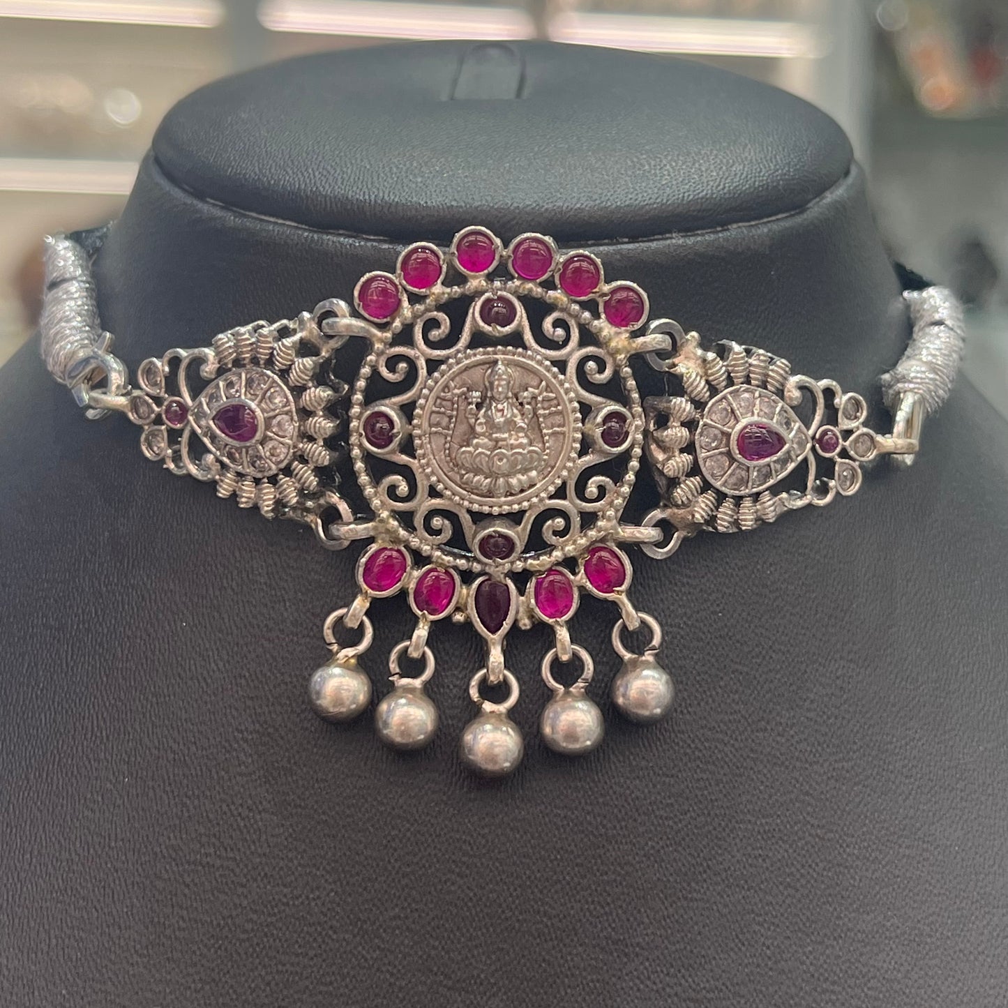 Oxidised Temple Design Choker Necklace