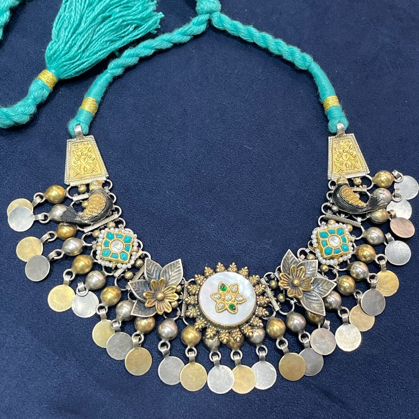 Bird Motif Dual Tone Necklace Set