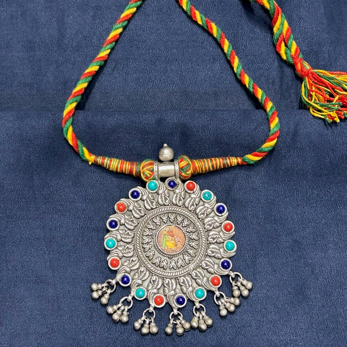 Ganesh Pendant Oxidised Necklace
